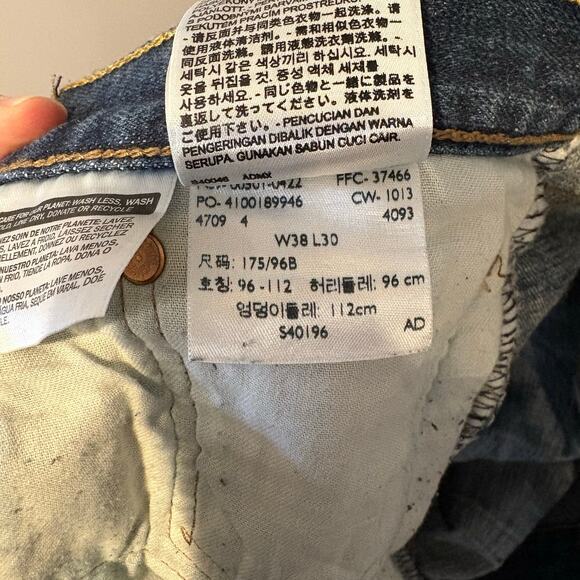 Levi's 501 Men's Dark Wash Denim Classic Straight Leg Button Fly‎ 38x30 - Picture 2 of 6